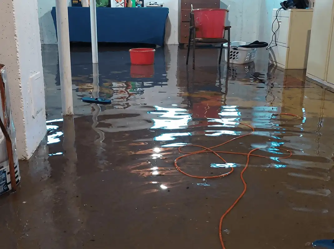 Basement with boiler, cabinets and washing machine completely flooded in Omaha, NE
