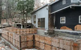 Prepared site with foundation forms for home remodeling and addition project in Omaha, NE